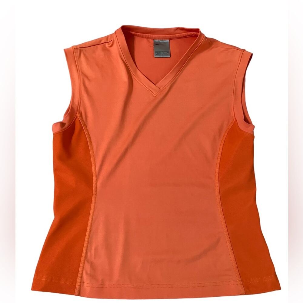 Nike Orange V-Neck Tank Top m